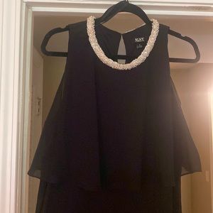 SLNY tiered floor length dress